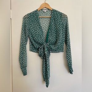 Long sleeve wrap top